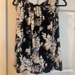 Black floral blouse